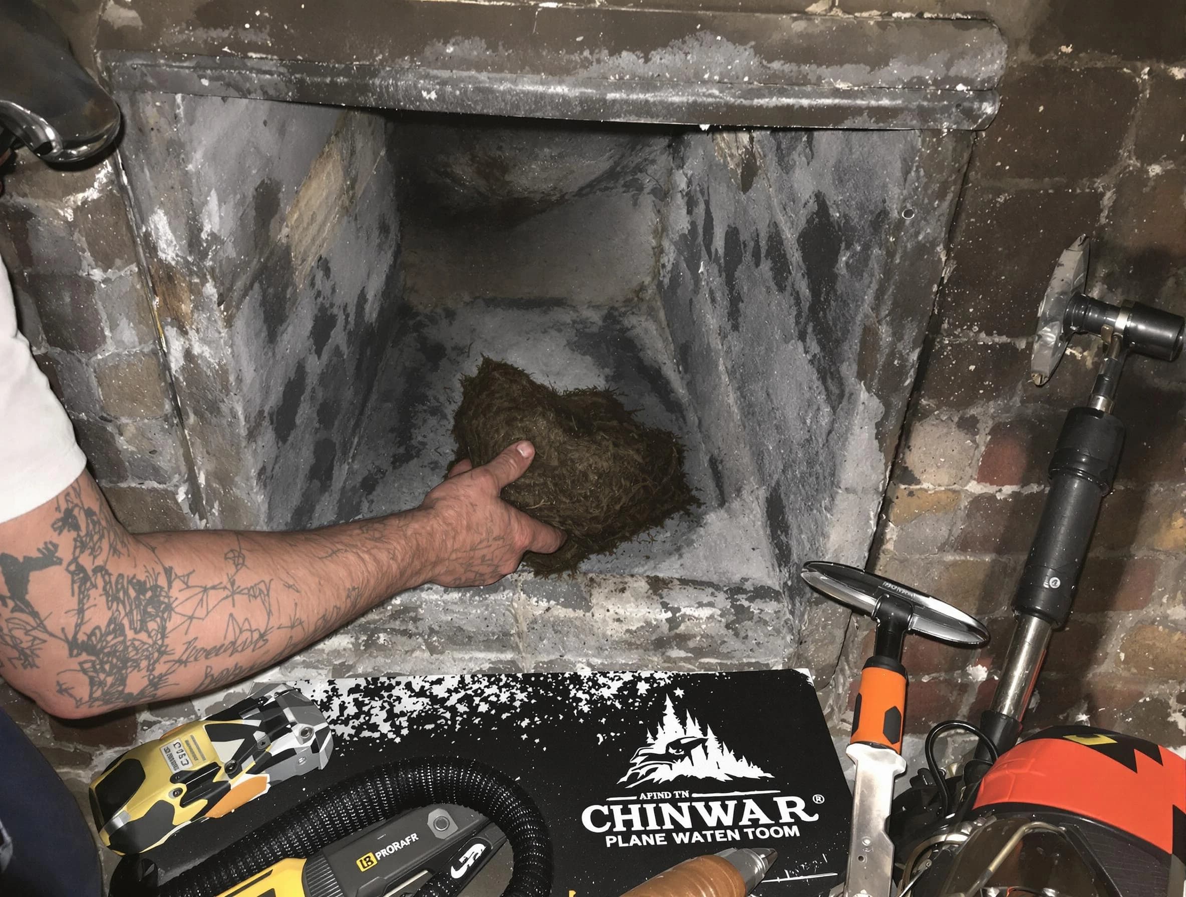 Noble Chimney Sweep safely removing debris and screening chimney in Noble, OK