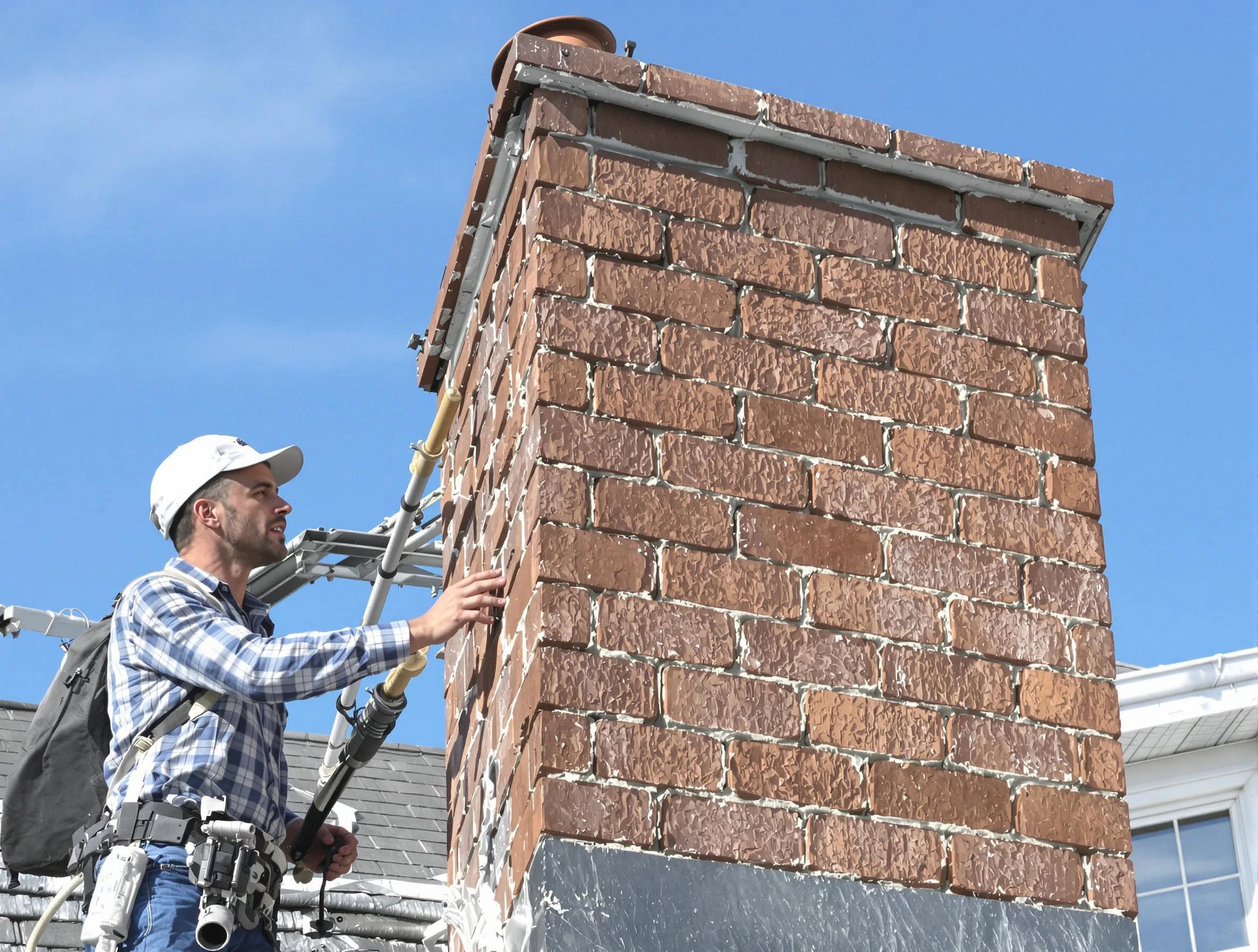Brickwork for a chimney rebuild by Noble Chimney Sweep in Noble, OK