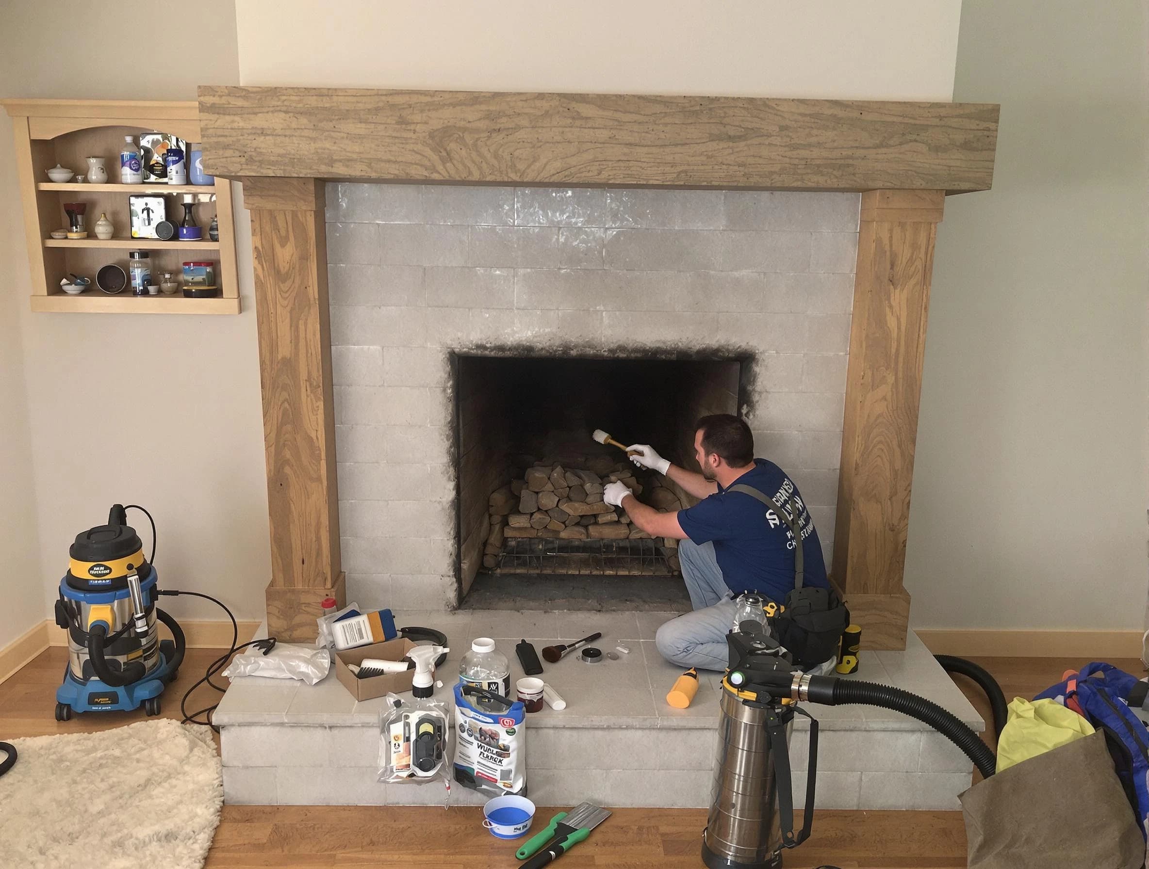 Detailed creosote removal process by Noble Chimney Sweep in Noble, OK