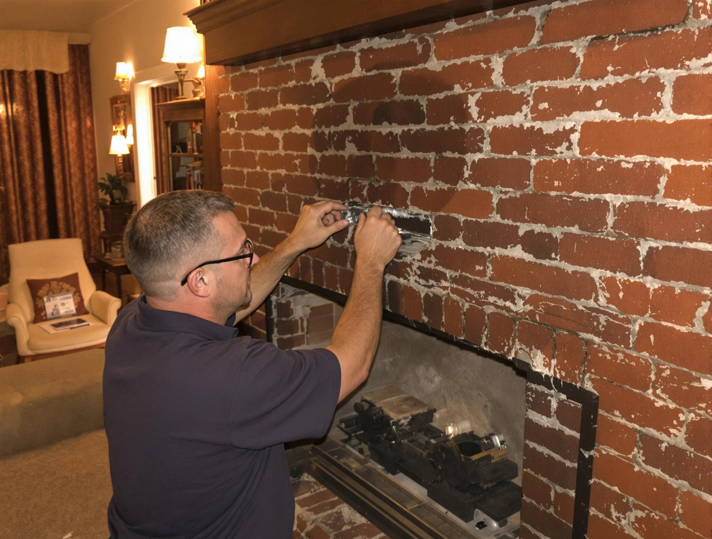Noble Chimney Sweep expert fixing a fireplace in Noble, OK