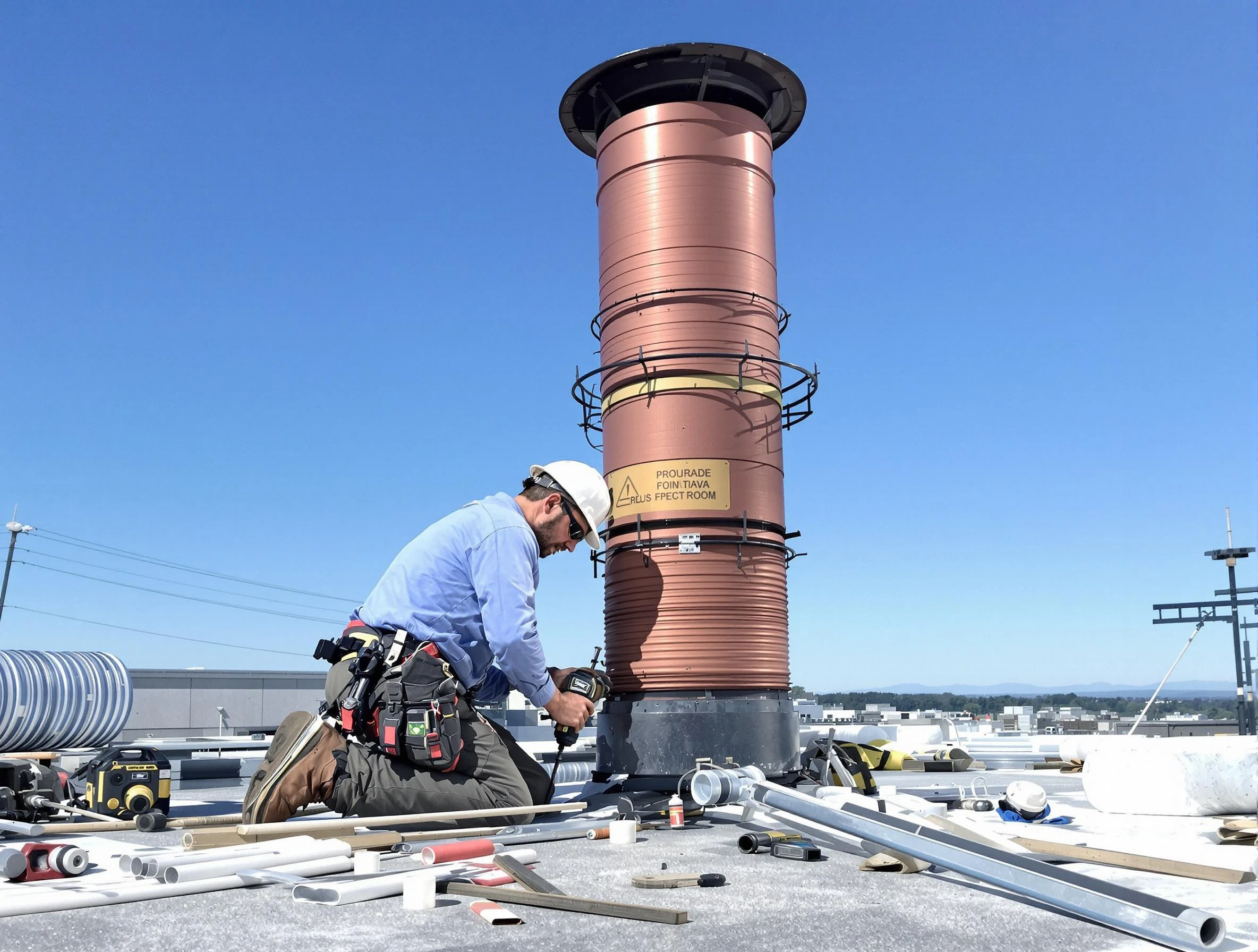 Installed chimney liner by Noble Chimney Sweep in Noble, OK