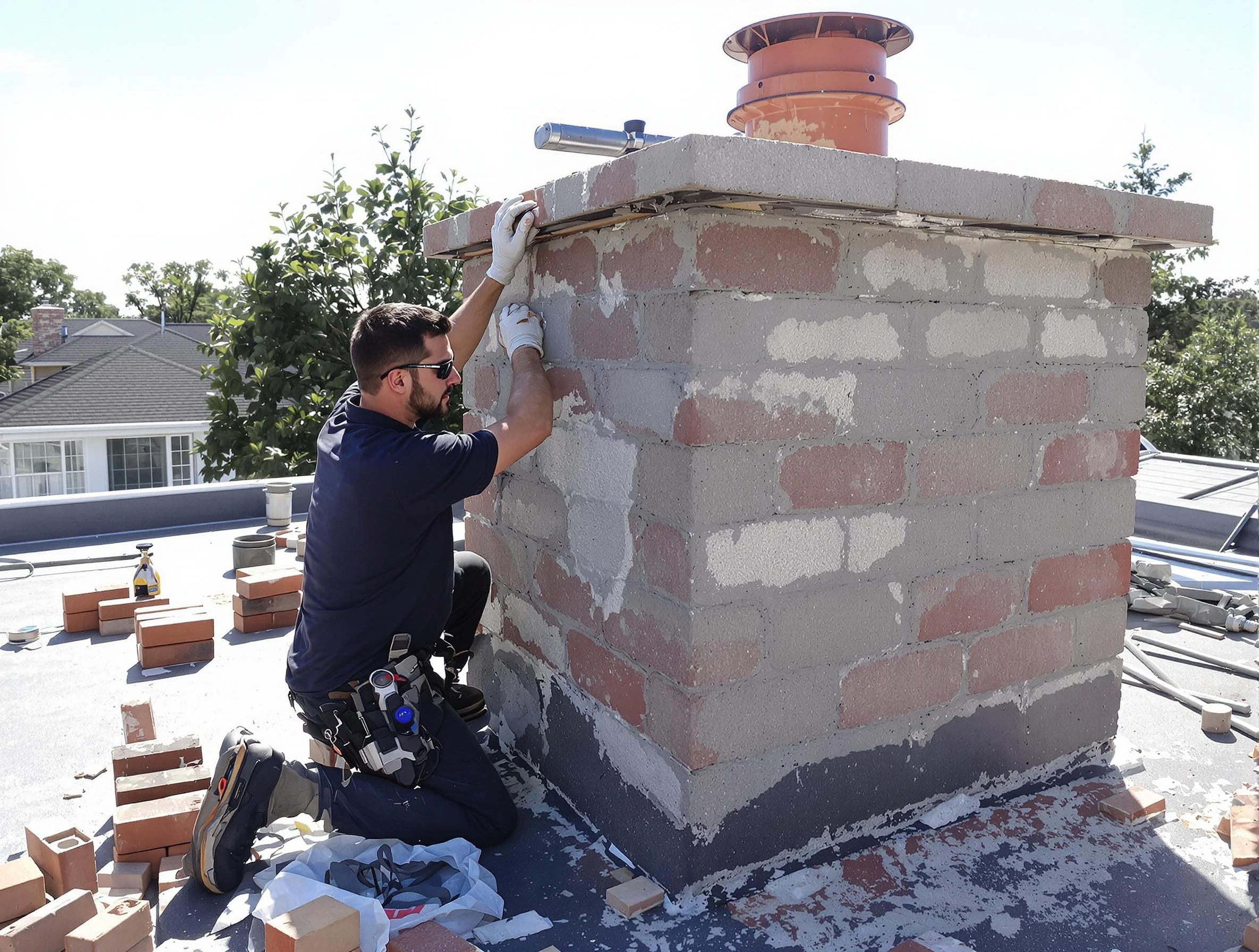 Advanced chimney repair process by Noble Chimney Sweep in Noble, OK