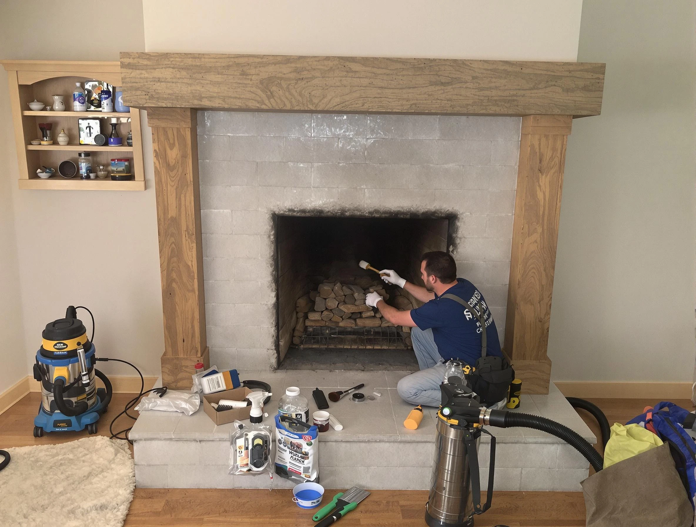 Detailed creosote removal process by Noble Chimney Sweep in Noble, OK