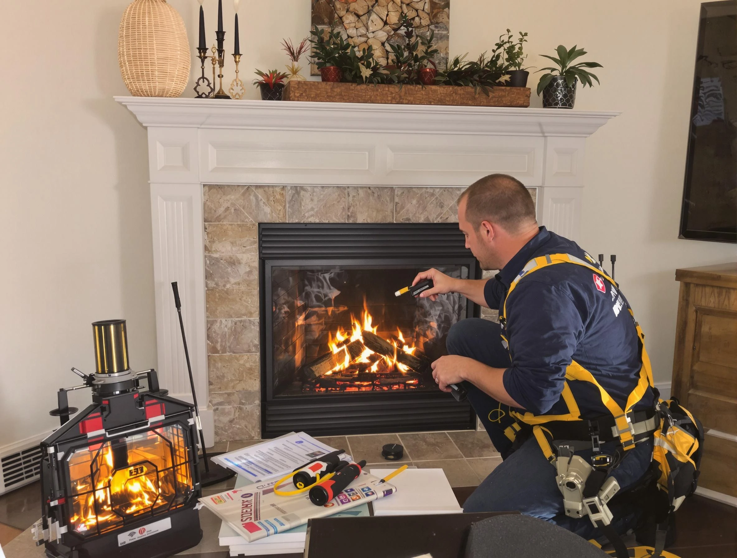 Safety-focused fireplace inspection by Noble Chimney Sweep in Noble, OK